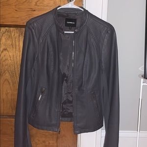 Grey leather jacket!!